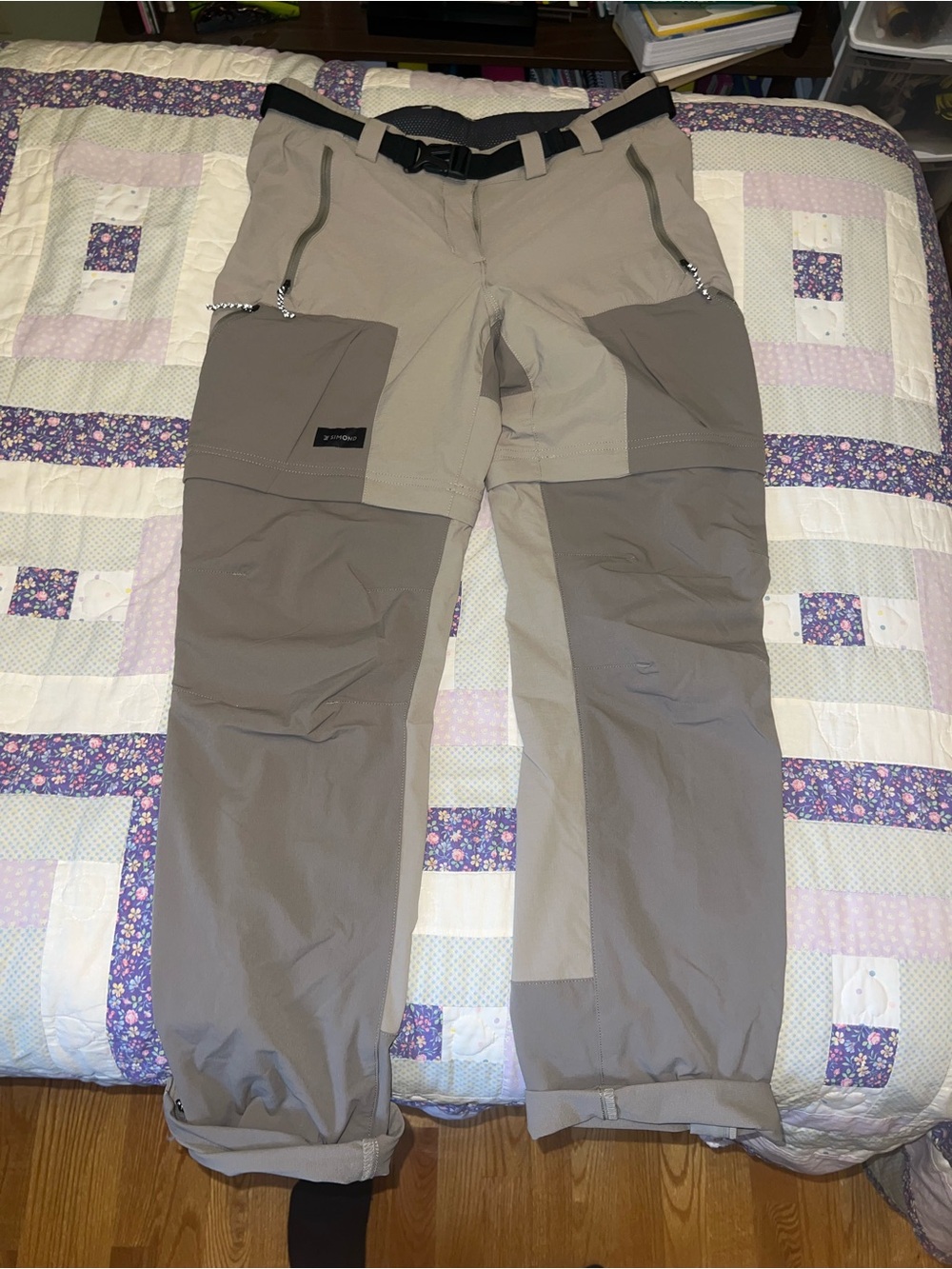 Two-Tone Beige/Taupe Women’s Outdoor Track Pants - Lightweight Joggers